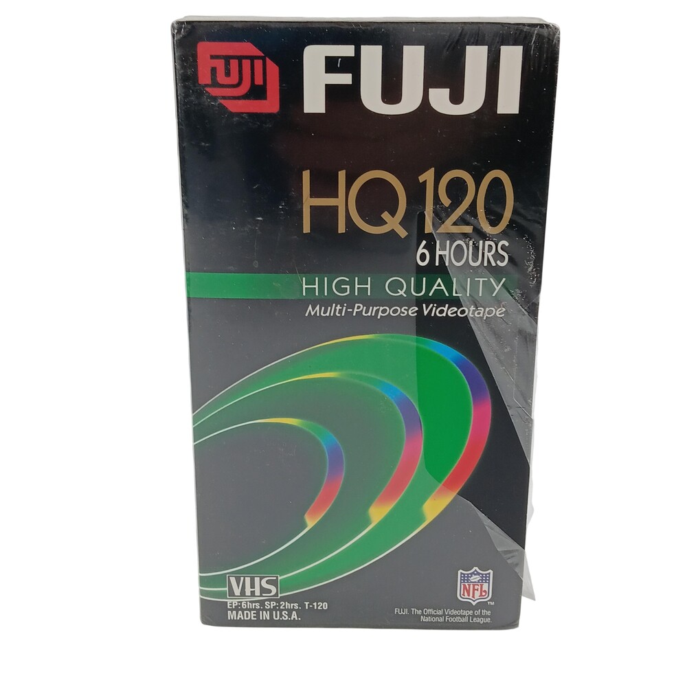 Fuji HQ 120 VHS Videocassette 6 Hour Multi-Purpose Blank Tape New Sealed